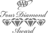 The image features a logo with the text “AAA Four Diamond Award” and four diamond icons arranged in a line.