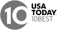 The image shows the "USA Today 10Best" logo.